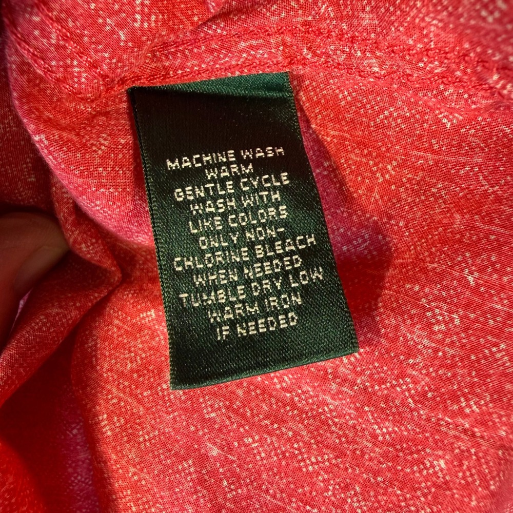 Lauren Jeans Co Ralph Lauren Button Down Women XL Red Cotton Long Sleeve Preppy - Picture 4 of 8